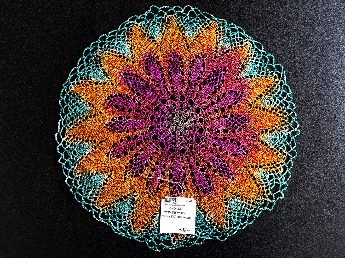 028 Dyed Crochet Piece