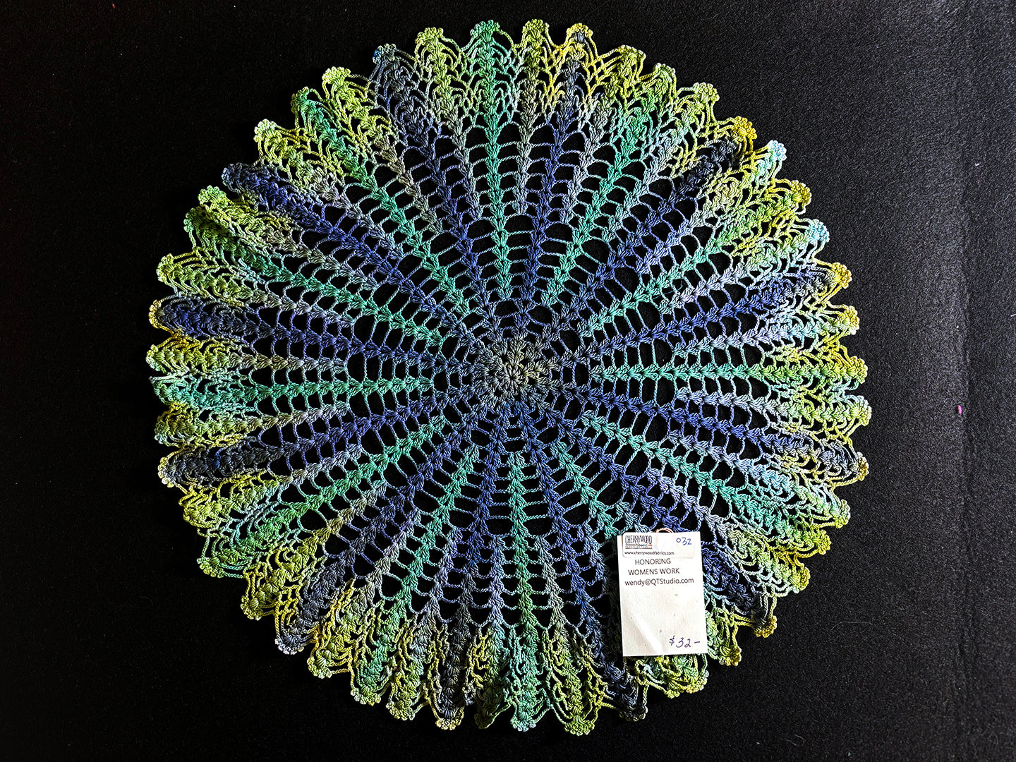 032 Dyed Crochet Piece