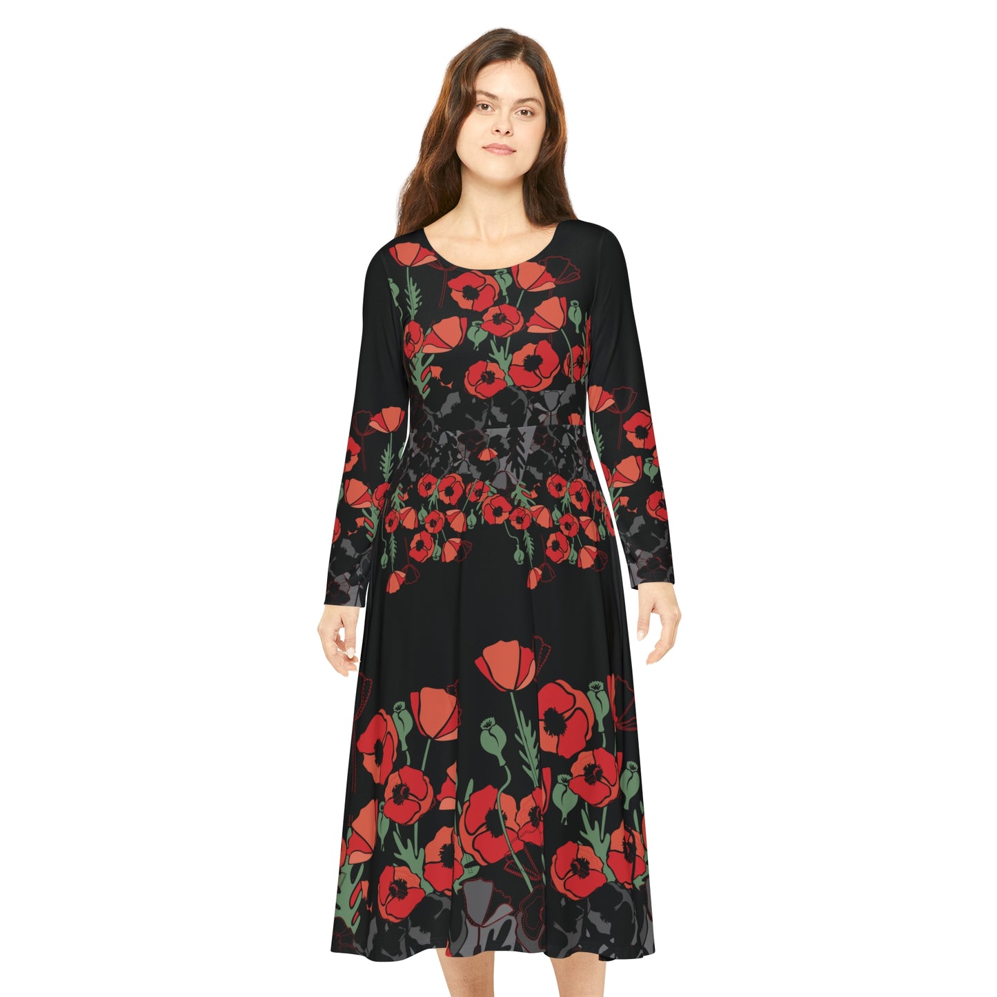 Poppy Dress - Black Cherrywood Fabrics Poppy Dress - Black Cherrywood Fabrics