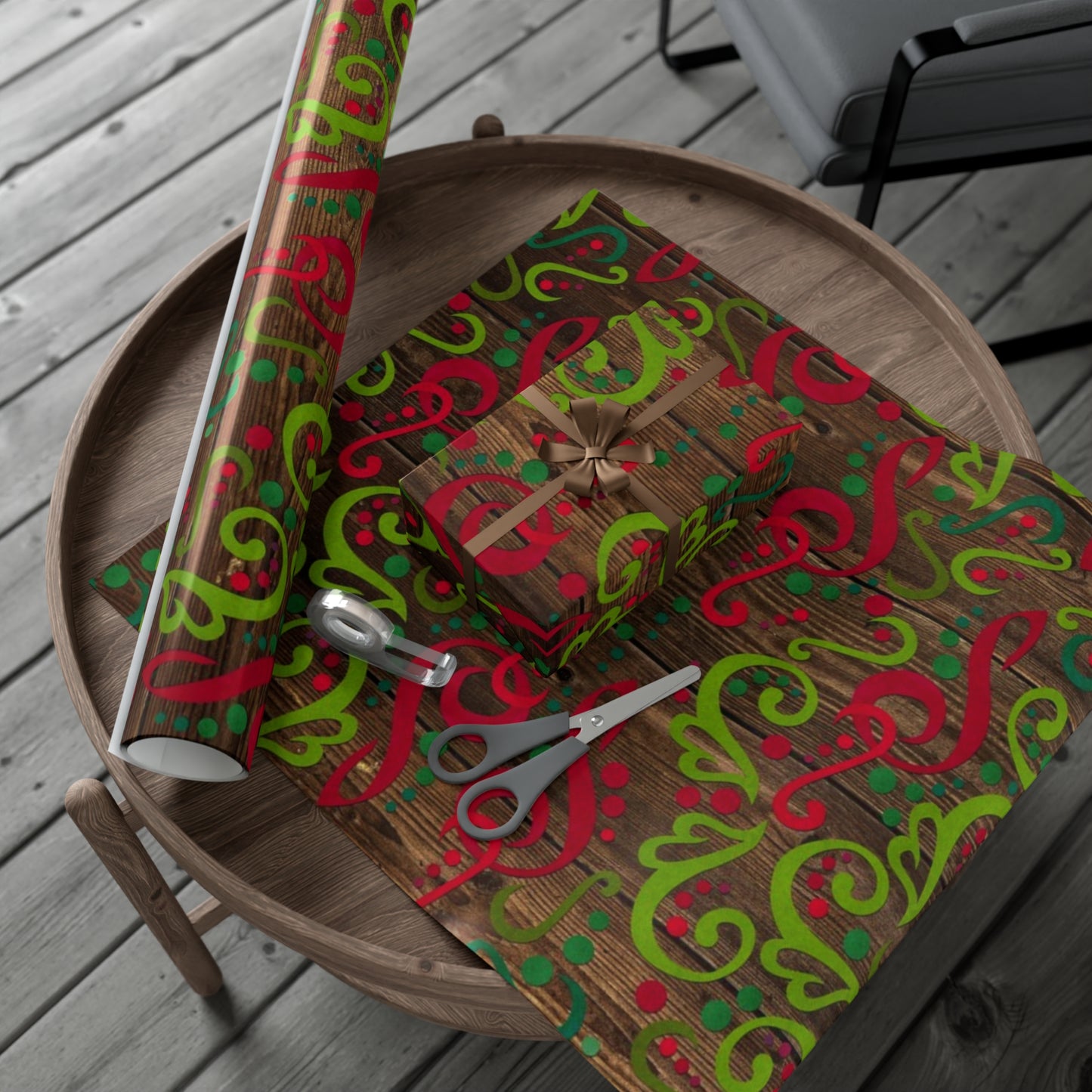 Gift Wrap - Wood/Music