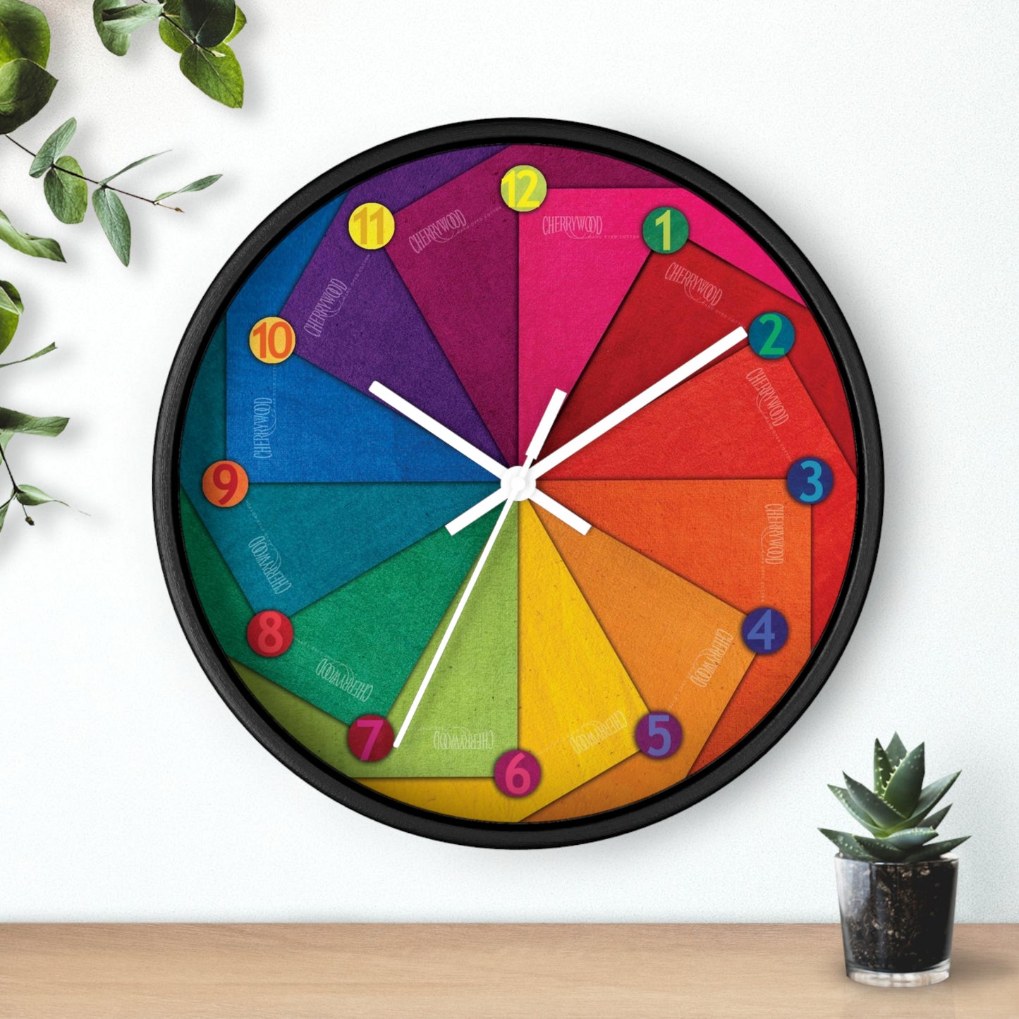 Reloj de pared de cerezo