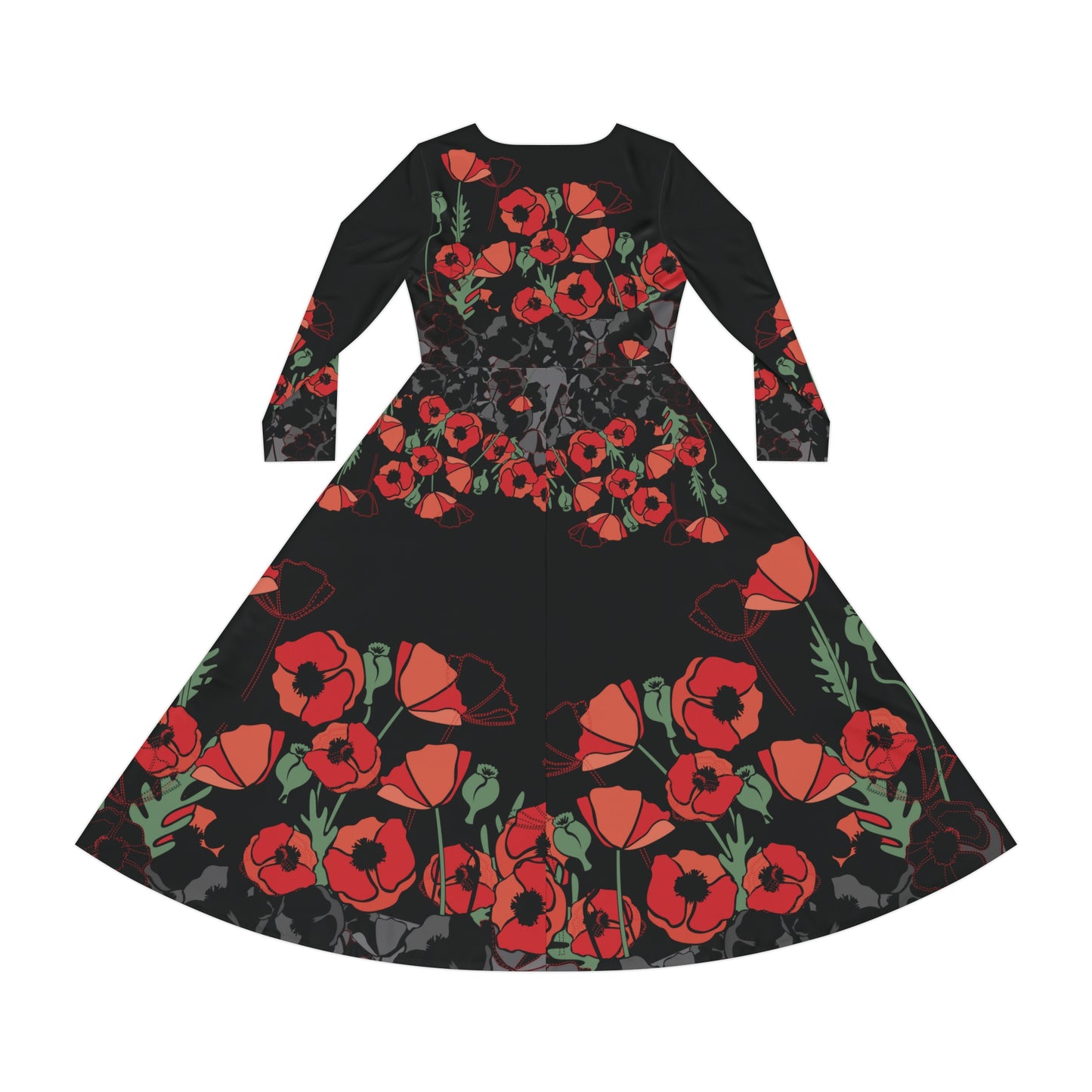 black and red poppy dress Long Black Poppy Formal Dress: Mac Duggal 56181 Poppy Multi / 2