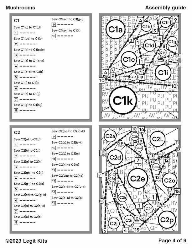 Shrooms Pattern with Foundation Papers – Cherrywood Fabrics