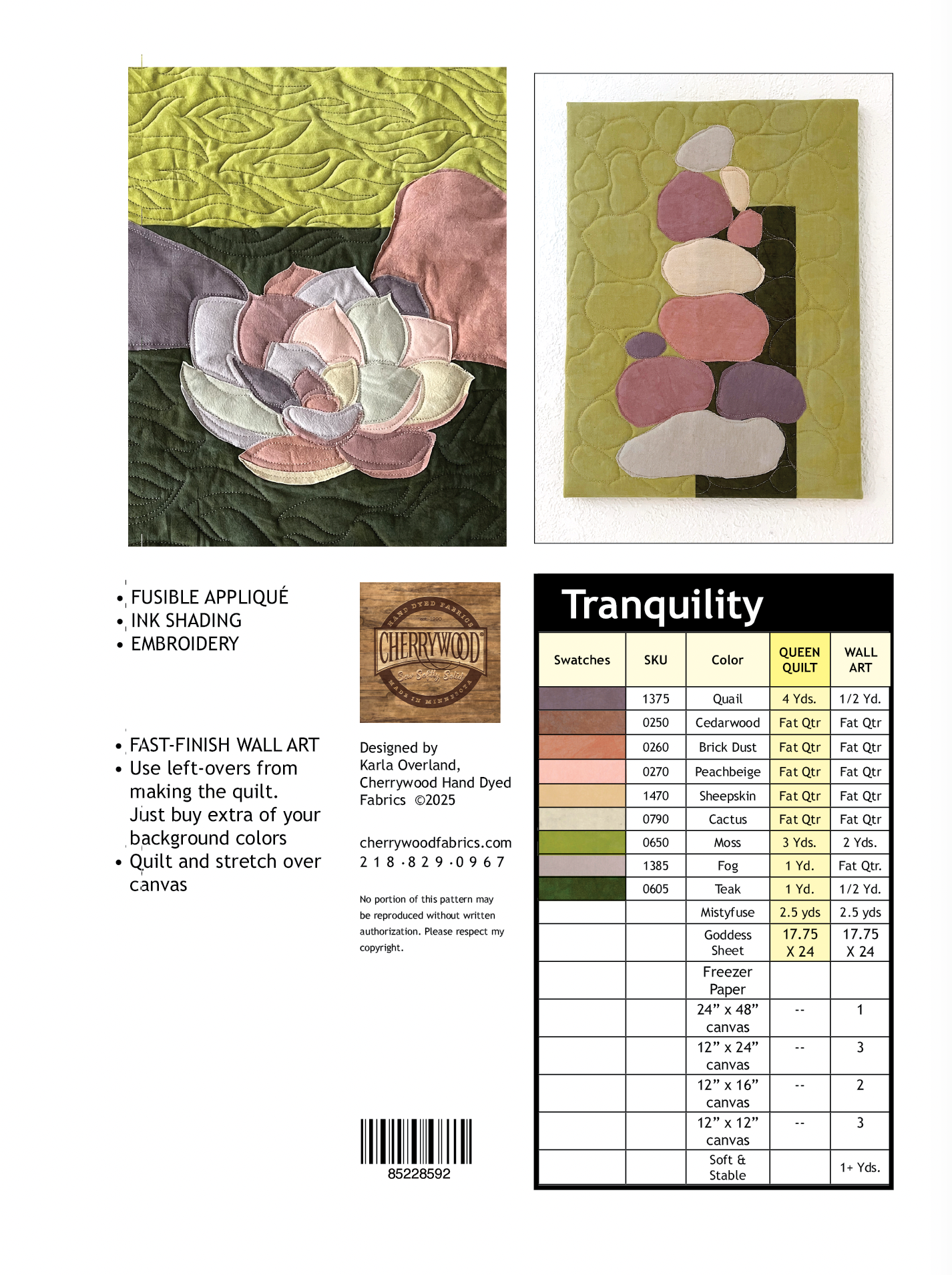 Tranquility Quilt & Wall Art Pattern