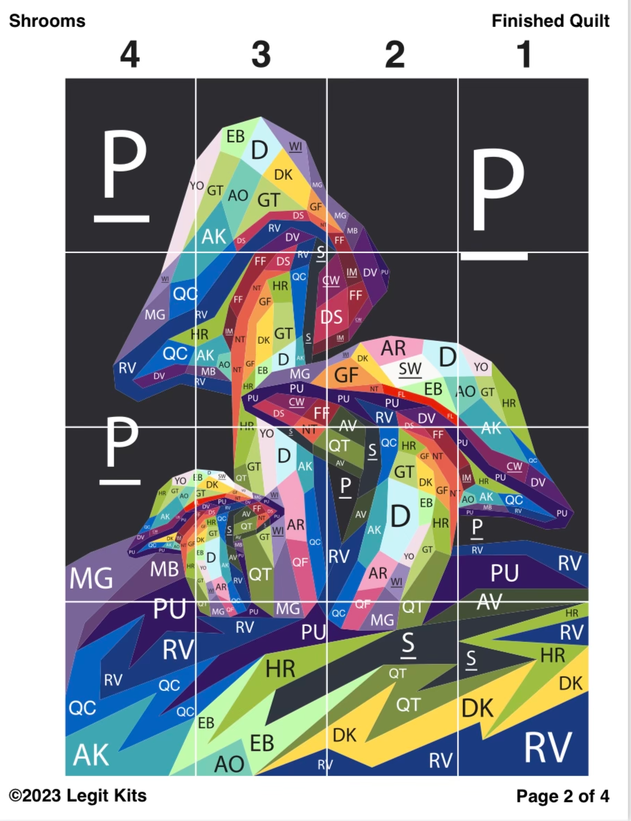 Shrooms Pattern with Foundation Papers – Cherrywood Fabrics